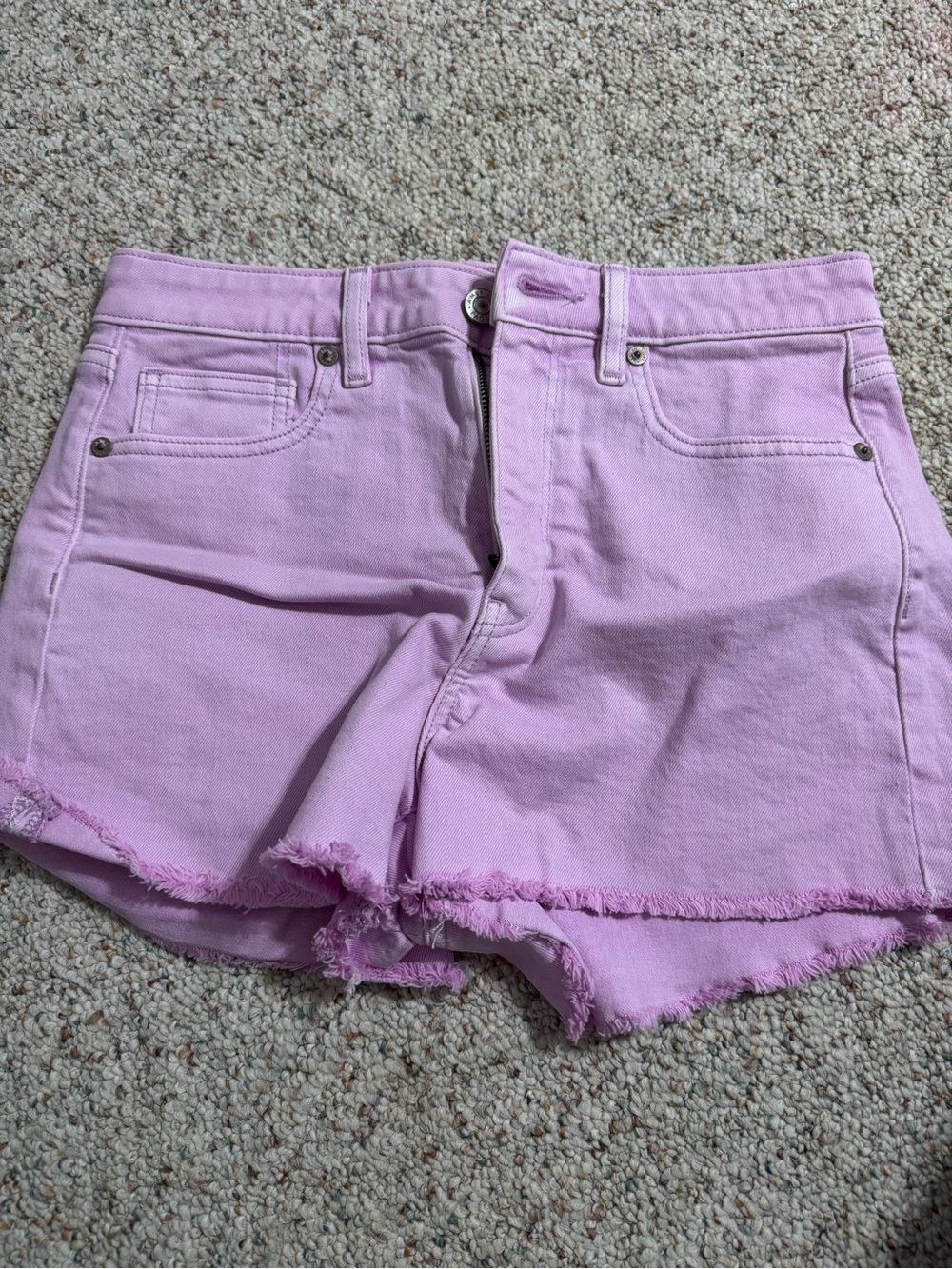 American Eagle Outfitters Pastel Lavender High-Rise Denim Shorts